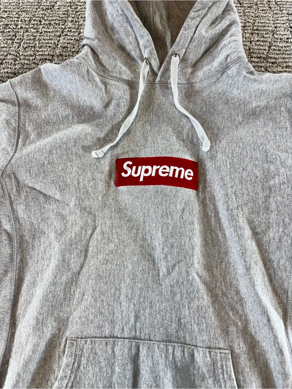 *Authentic* Supreme Box Logo Men’s Medium Hooded Sweatshirt in Heather‎ Grey - Picture 3 of 15